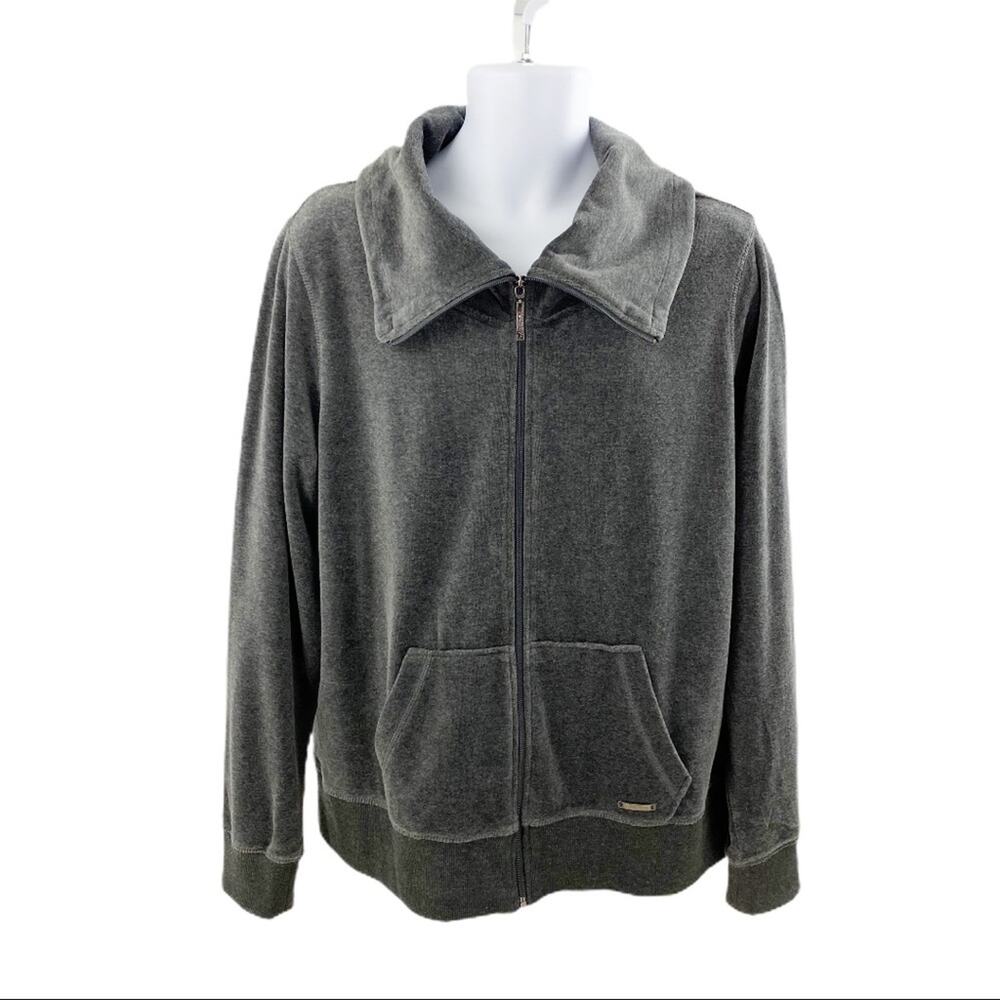 Calvin Klein Performance Velour Jacket Gray 2X